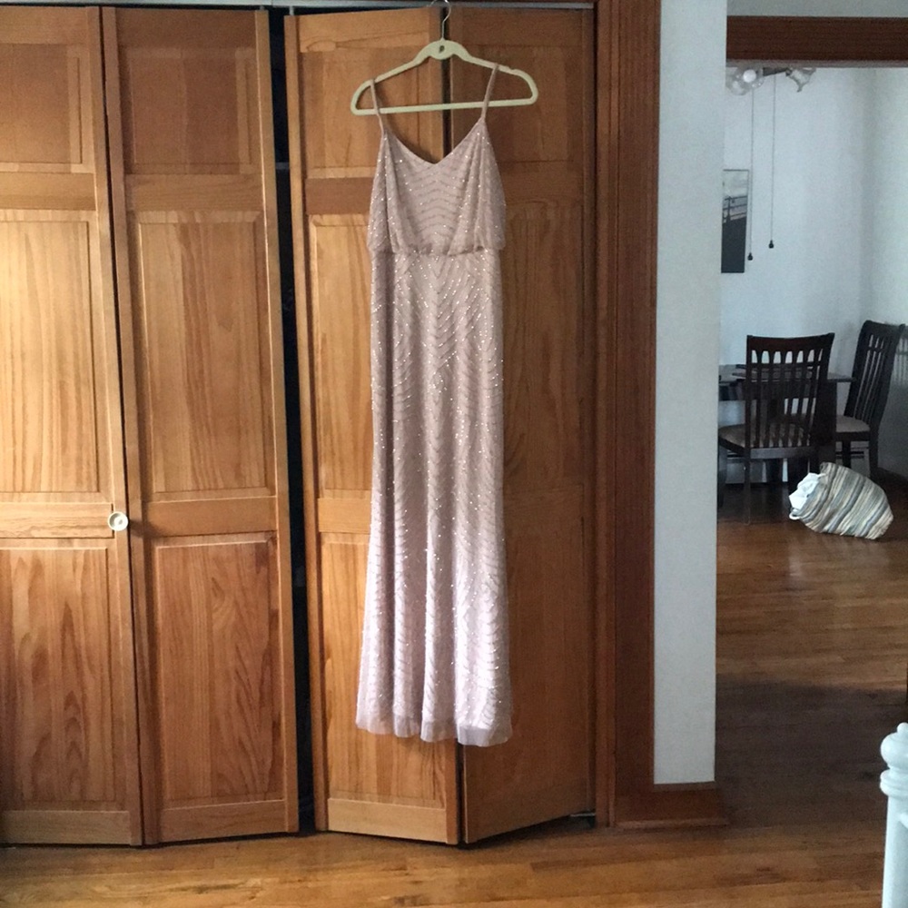Adriana papel blouson gown blush